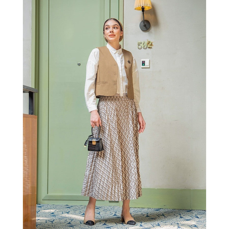 Monogram Pleats Skirt